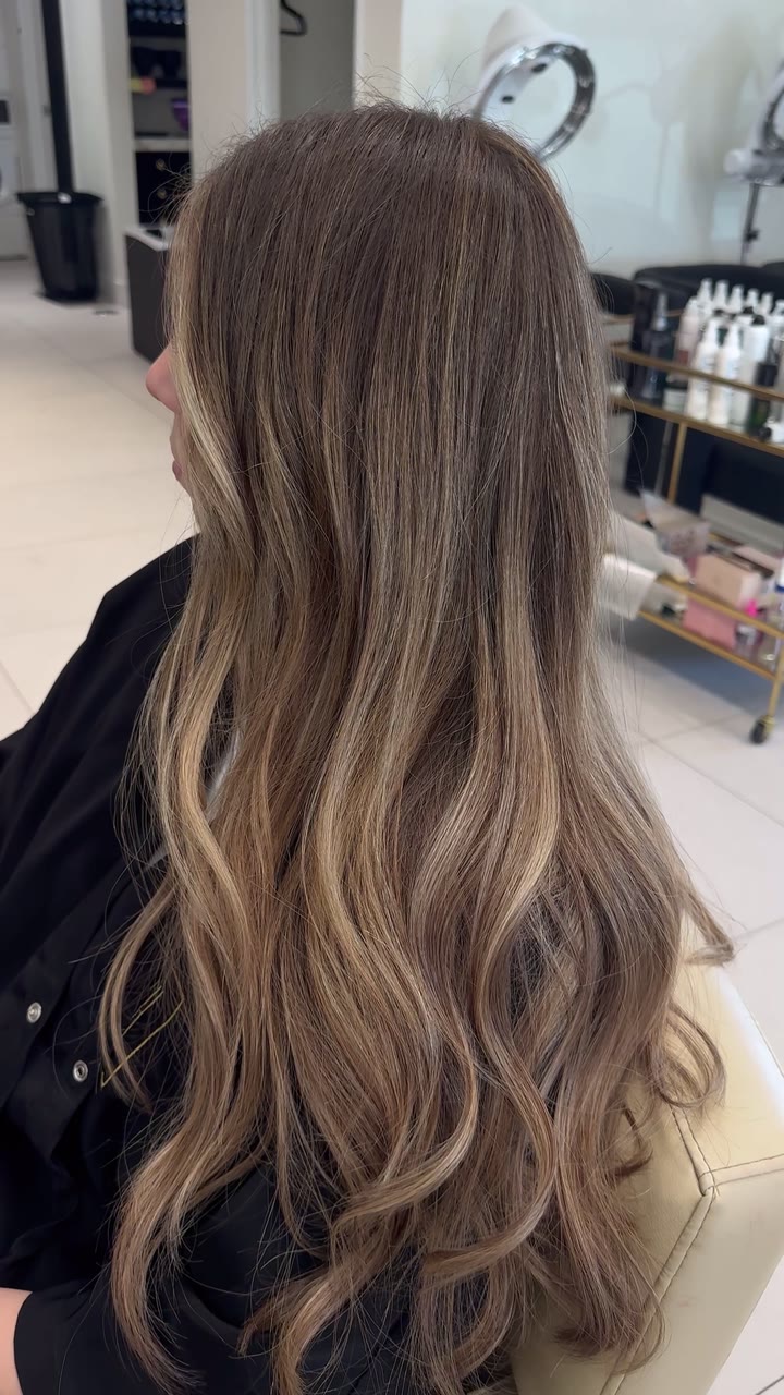 Caramel balayage in motion