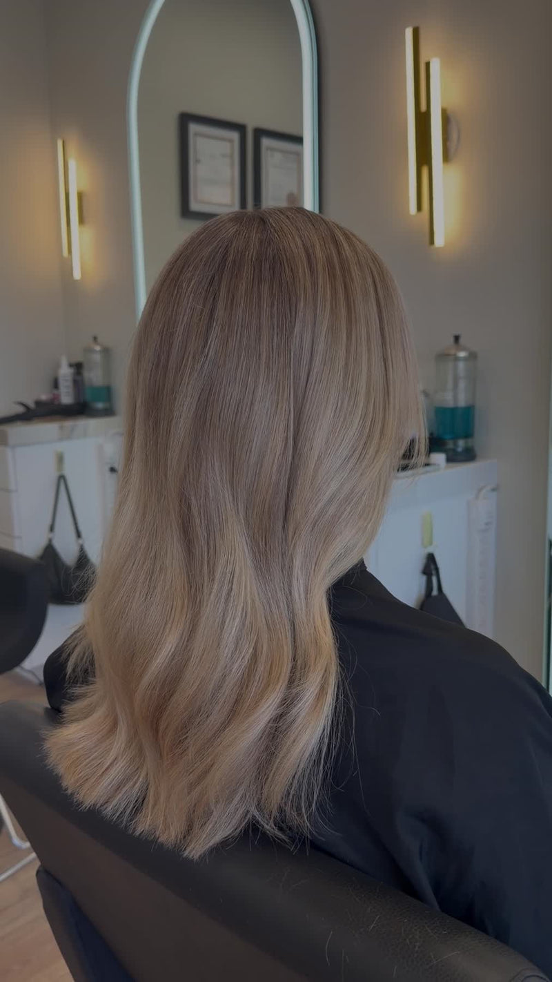Blonde balayage in motion