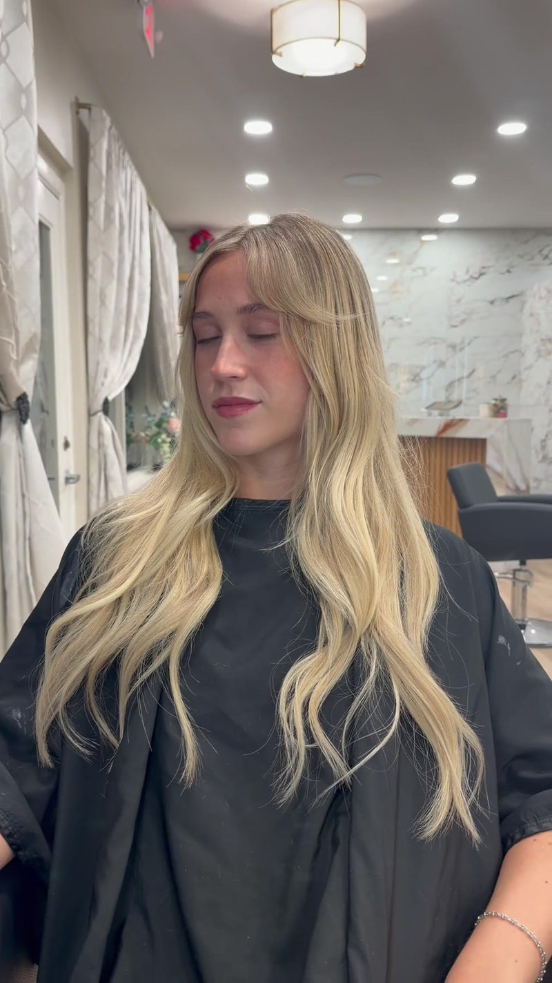 Blonde highlights with extensions
