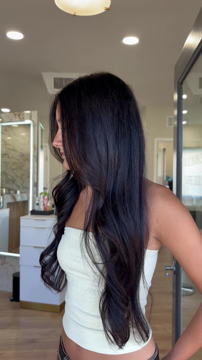 Long, glossy black