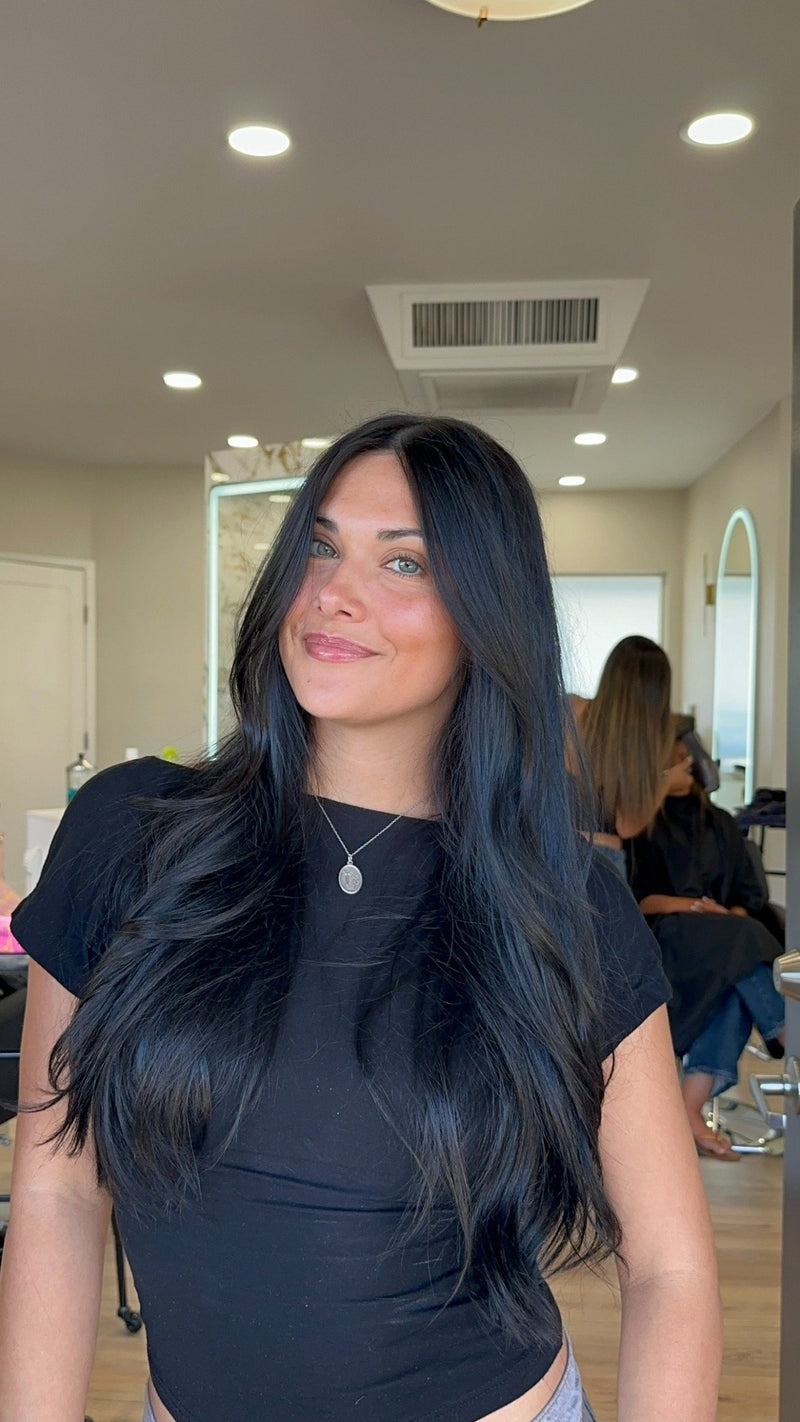 Glossy black waves