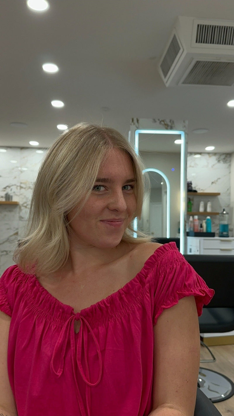 Soft blonde lob