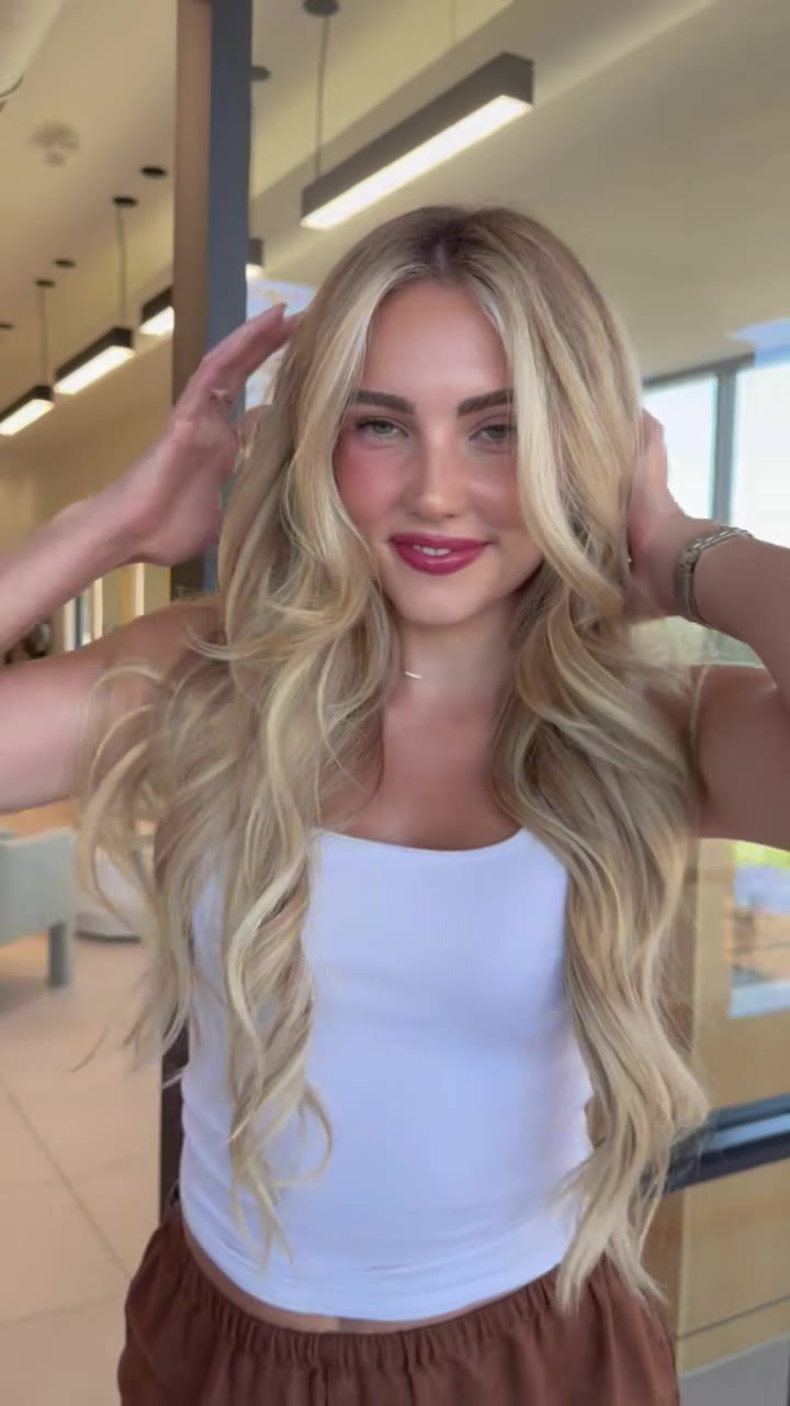 Hand-tied blonde extension transformation