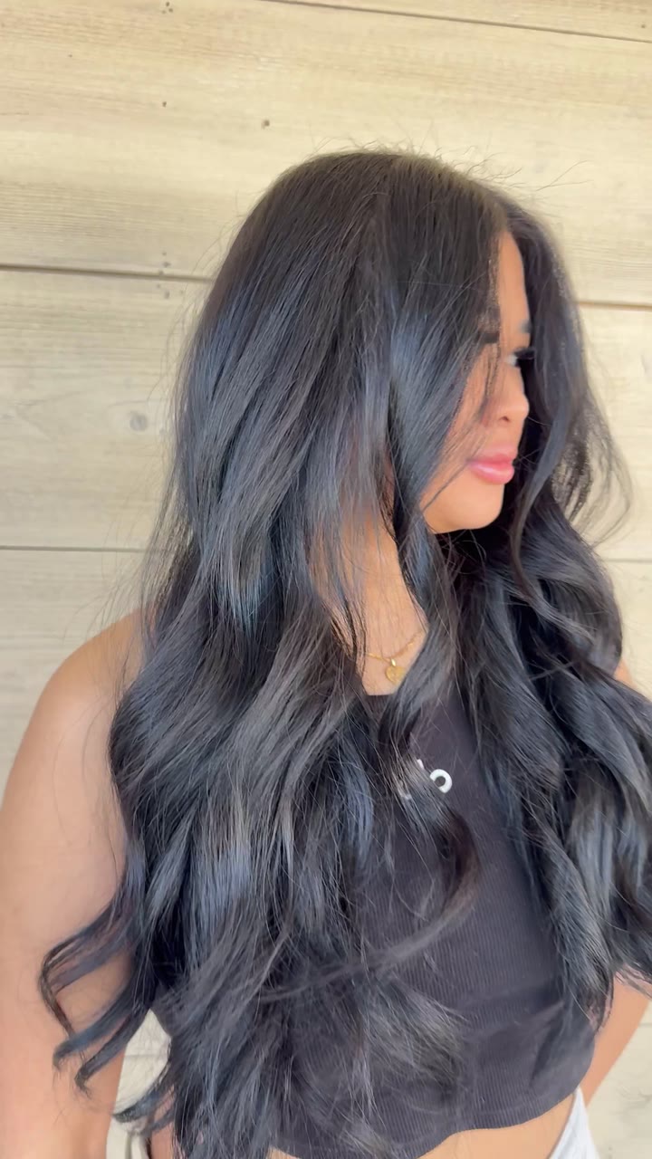 Jet black hand-tied extensions