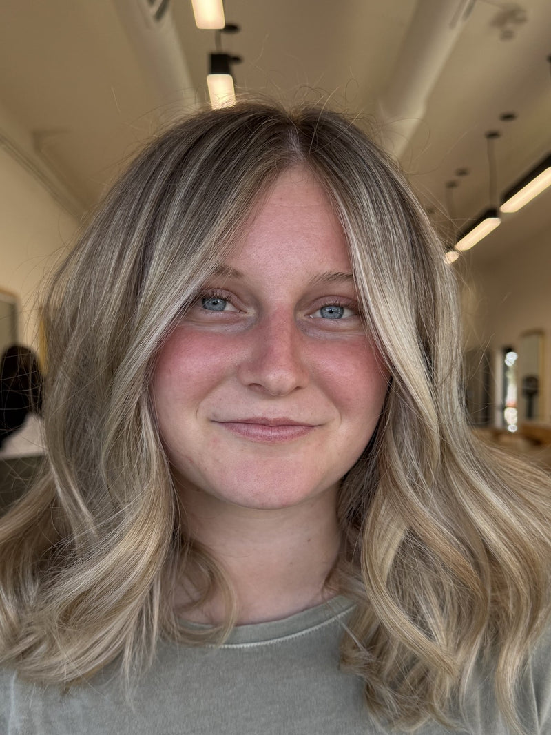 Soft face-framing blonde