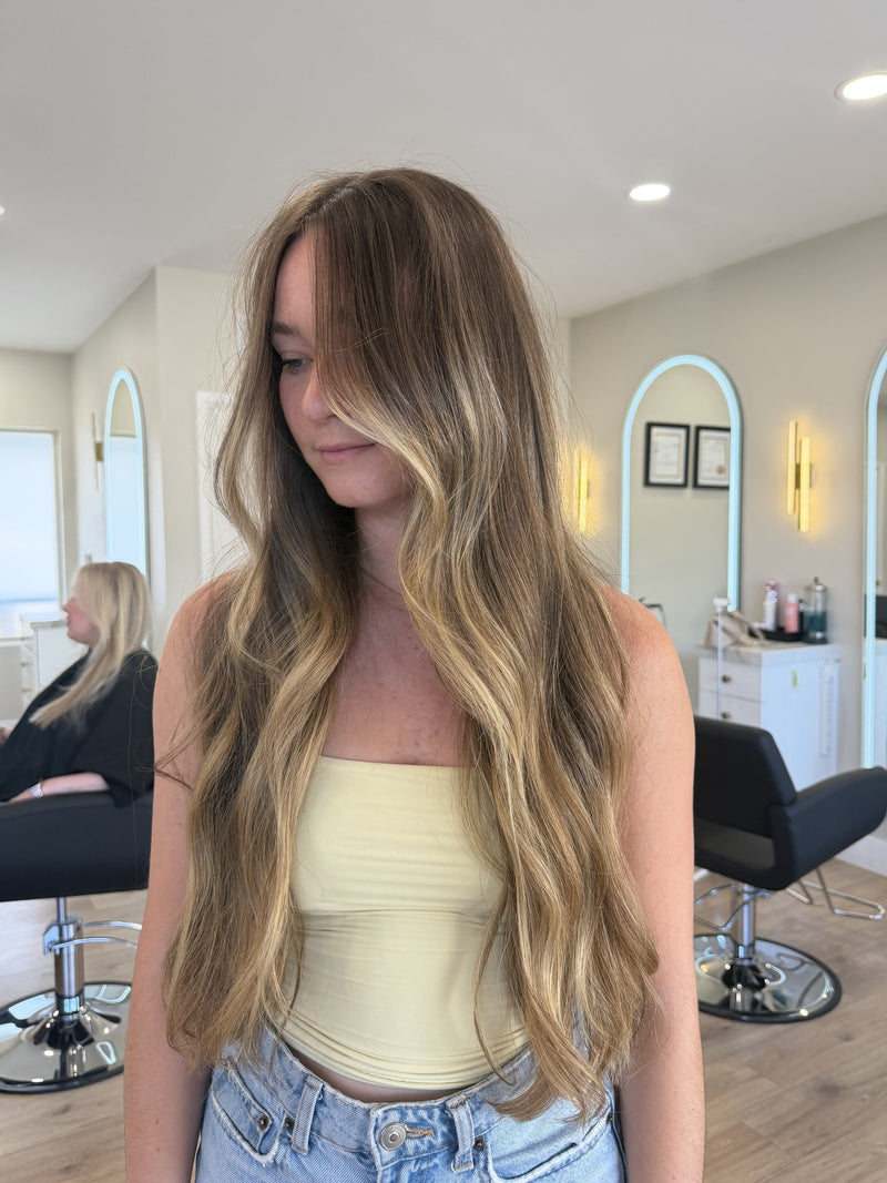 Face-framing blonde