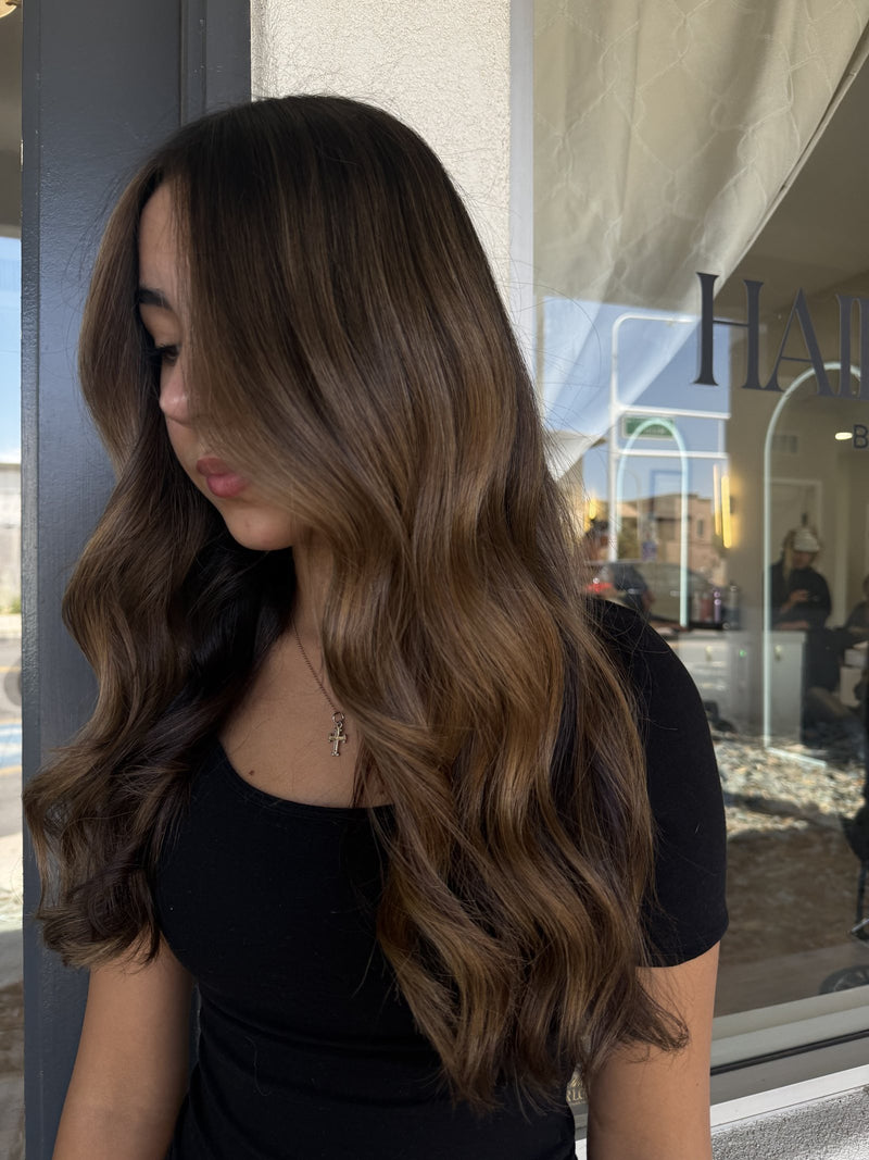 Caramel brunette waves