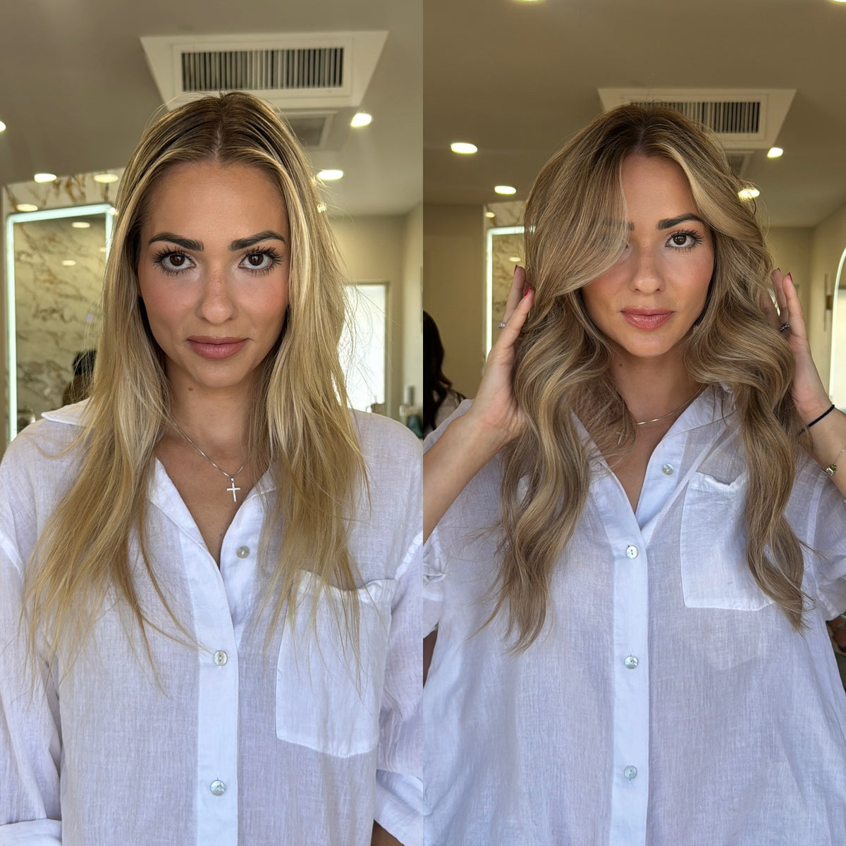 Before and after: added length and dimension