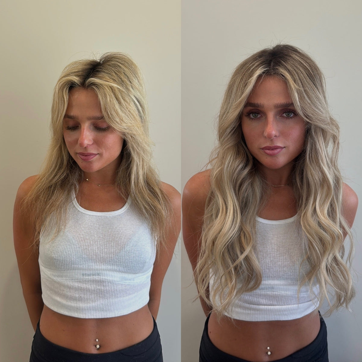 Before and after: brighter, fuller blonde
