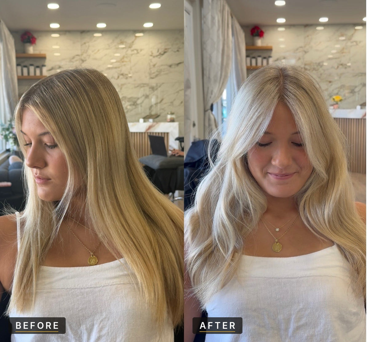 Bright blonde transformation ⭐️